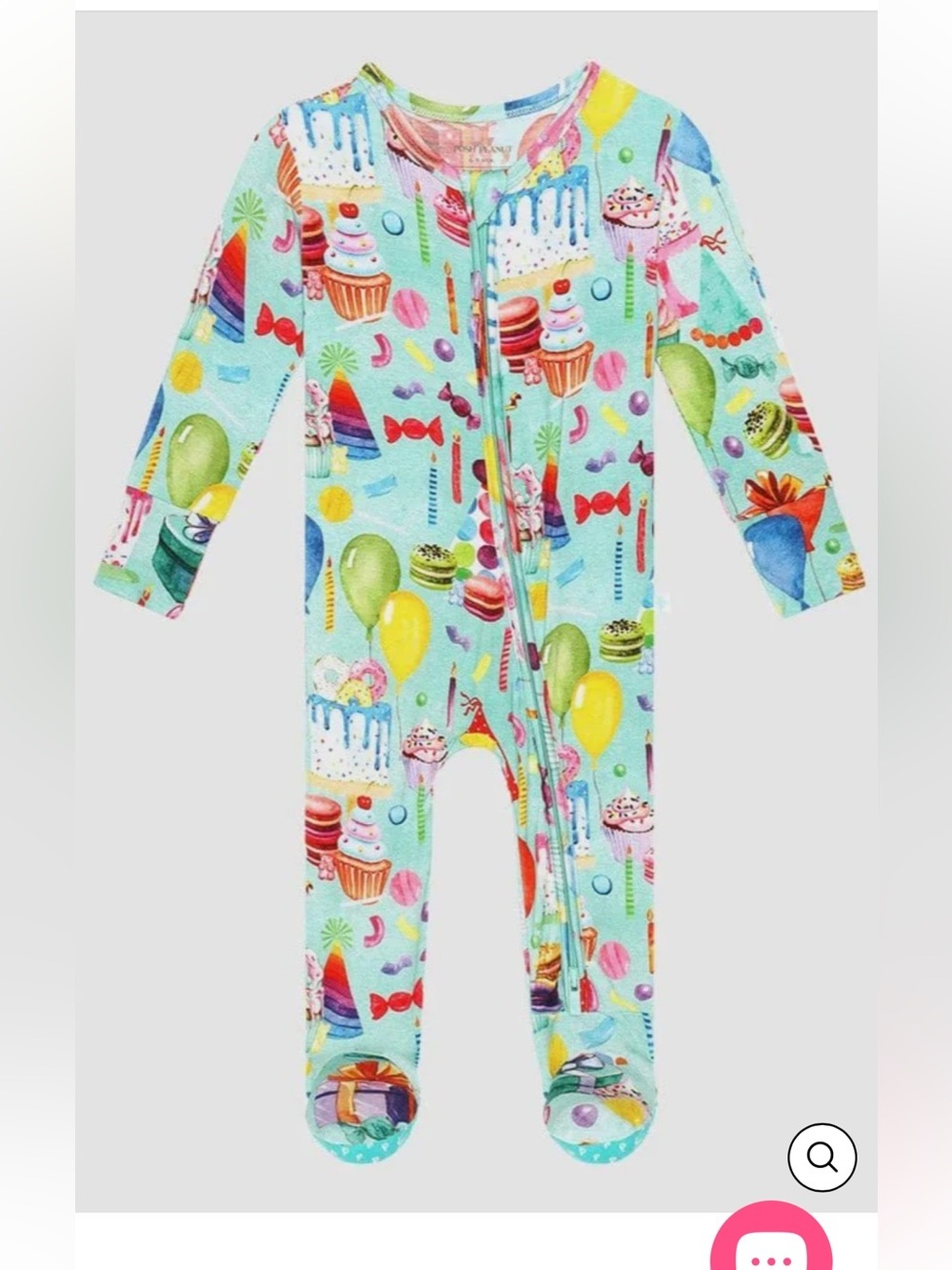 Posh peanut 3-6 months HAPPY BIRTHDAY ZIP FOOTIE